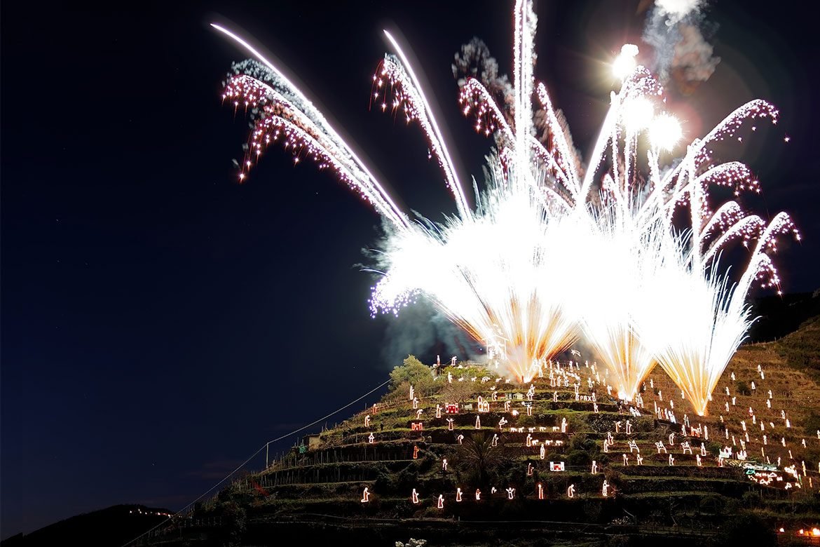 Spettacolo pirotecnico a Manarola