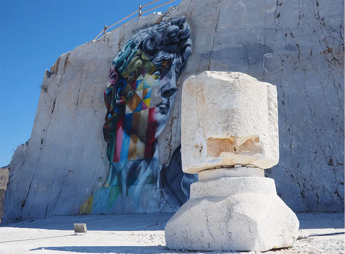 Il murale di Kobra fra le cave Gualtiero Corsi